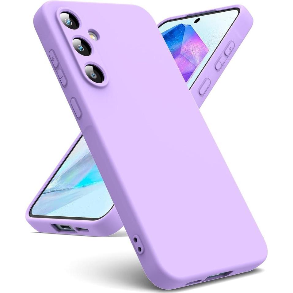 Screenguard Samsung Galaxy A55 5G Liquid Silicone Case Hülle (Samsung Galaxy A55), Smartphone Hülle, Violett