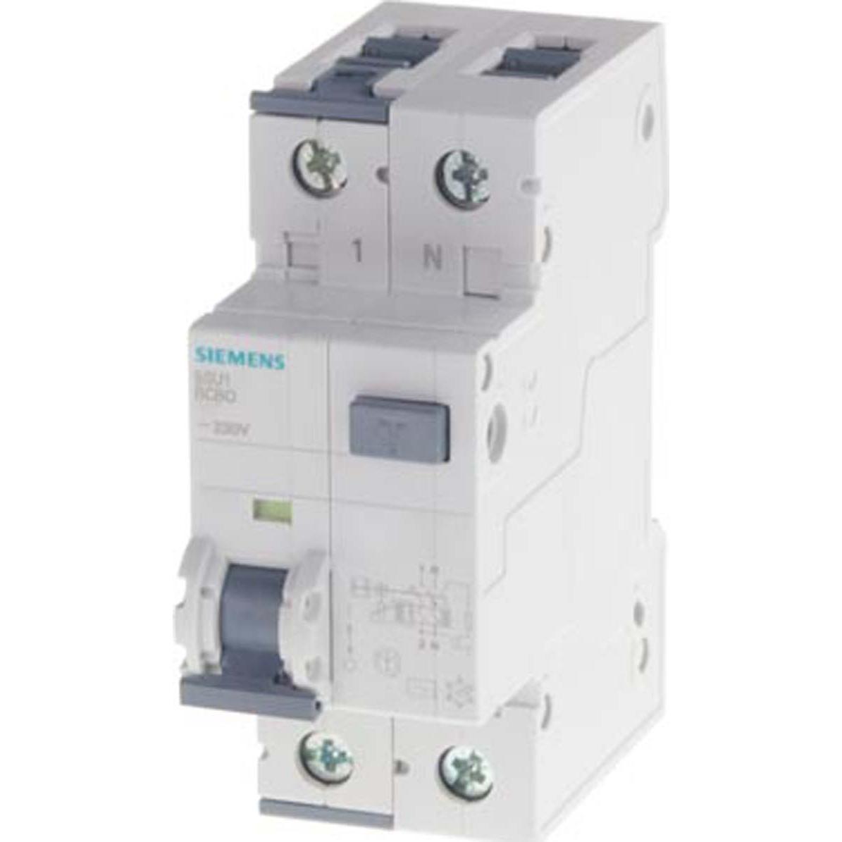 Siemens, Schutzschalter, FI/LSSchalter kAN Typ AC 30 mA CChar A Un AC