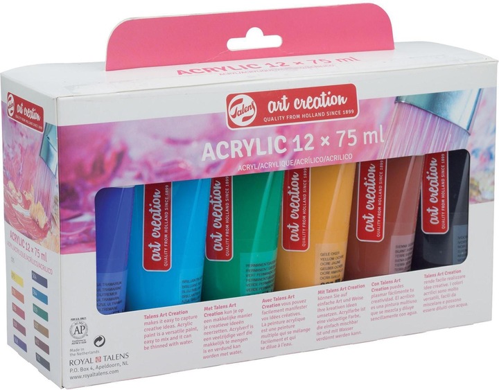 Produktbild Talens Acrylfarbe 12er Set (Multicolor, 900 ml)