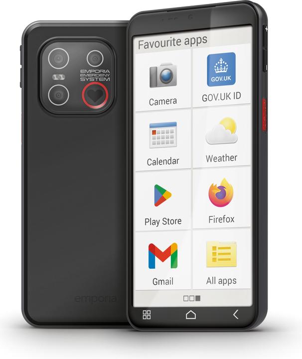 Productafbeelding Emporia SMART 6 Lite, smartphone voor senioren (128 GB, Zwart, 5.58", Enkele SIM, 50 Mpx, 4G)