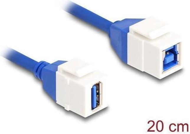Produktbild Delock Keystone Modul Kabel USB 5 Gbps Typ-A Buchse zu USB T (0.20 m)