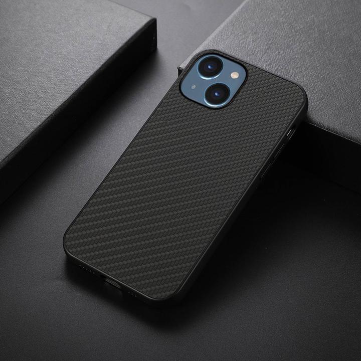 Produktbild Ueli Express iPhone 14 Slim Gummi Hülle TPU Carbon Optik Schwarz (Apple iPhone 14)