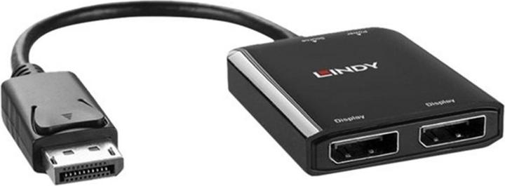 Actual product image Lindy 2 Port DisplayPort 1.2 MST Hub For connecting 2 DisplayPort displays to a computer with a display (USB-A, 2 ports)