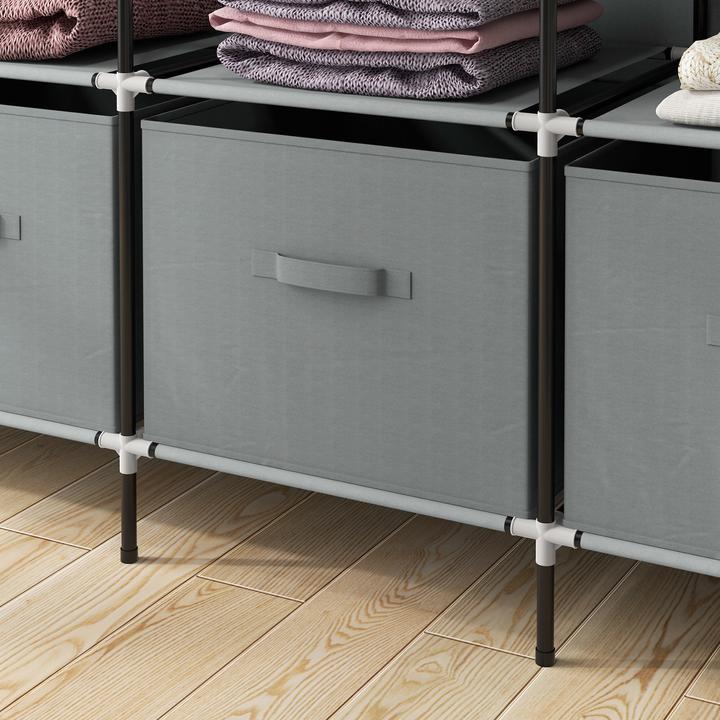 Image du produit Homcom Armoire en tissu avec portes à fermeture éclair (166 x 42.5 x 169.5 cm)