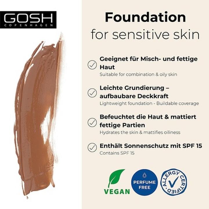 Produktbild Copenhagen GOSH - Hydramatt Foundation Deep 018N 30 ml (018N)
