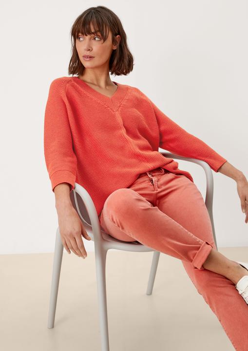 Image du produit s.Oliver Strickpullover V-Neck-Pullover mit Strukturmuster (M)