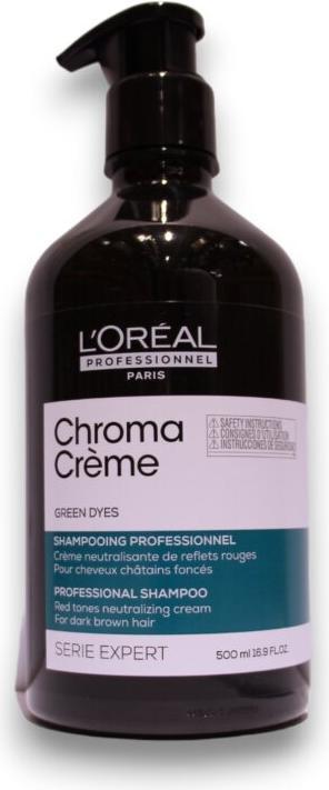 Produktbild L'Oréal Professionnel CHROMA CRÈME green dyes professional shampoo 500 ml (500 ml, Flüssiges Shampoo)