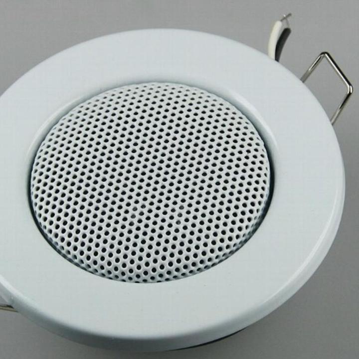 Produktbild König Design Decken Einbaulautsprecher "Mini" Halogen Look, 8cm Ø, 6cm Einbau, weiss (1 Stk.)