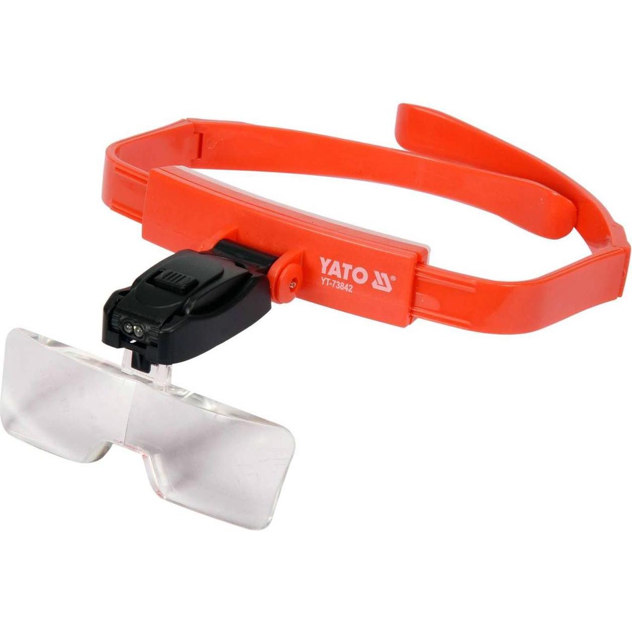 Yato, Lupe, Profi Kopfband-Lupe mit Beleuchtung Vergrösserung 1x/1,5/2x/2,5x/3,5x