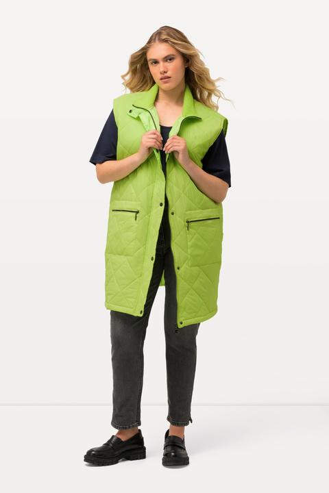 Produktbild Ulla Popken Long-Steppweste, Stehkragen, Zipper, Zipptaschen (42, 44)