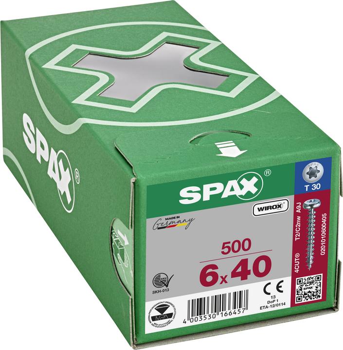 Produktbild Spax Halbrundkopf T-Star Plus T30 Vollgewinde Wirox (500 Schrauben pro Stück)