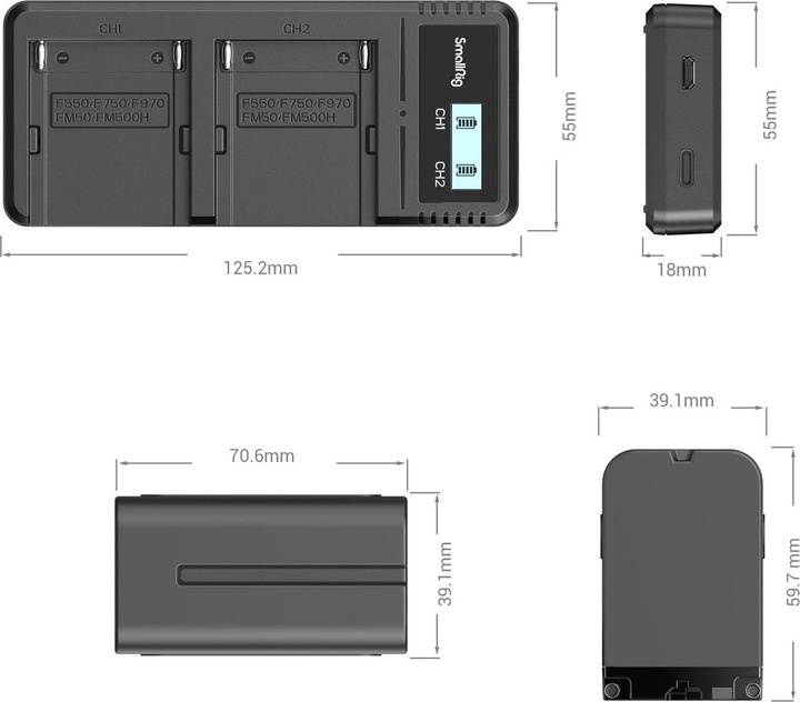 Produktbild SmallRig 3823 NP-F970 (Akku, Ladegerät)