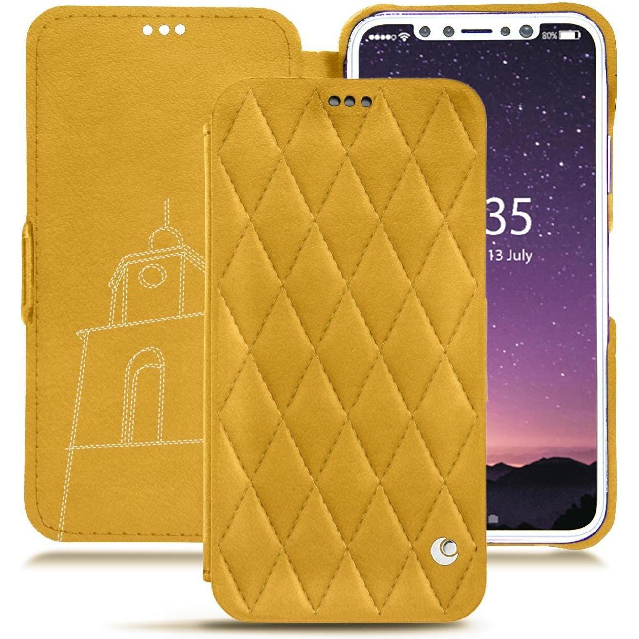 Noreve Lederschutzhülle horizontal (Apple iPhone XS), Smartphone Hülle, Orange