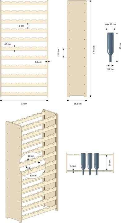 Produktbild Jamb VinoVer (72 x 26.5 x 145.5 cm, 77 Fl.)