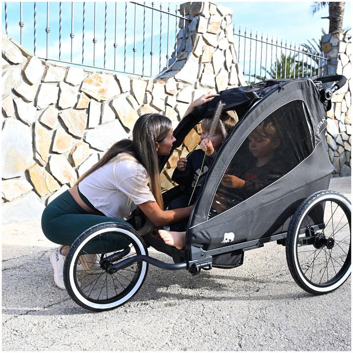 Produktbild Deryan 3in1 Fahrradanhänger für 2 Kinder