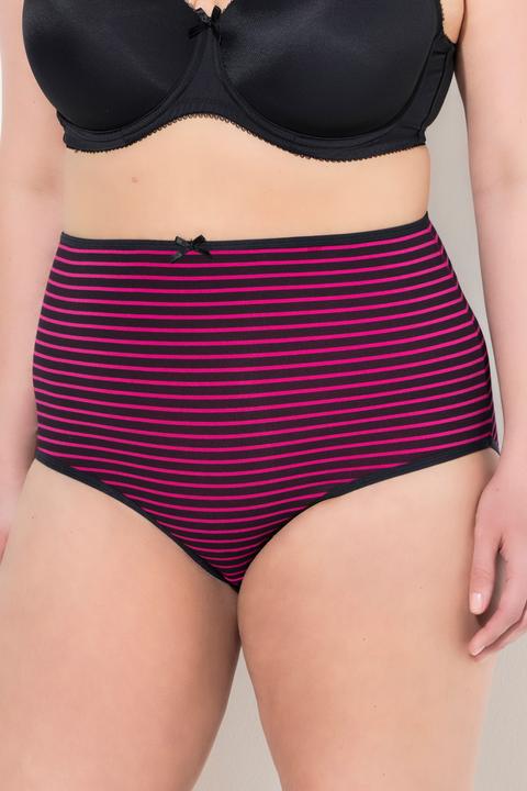 Produktbild Ulla Popken Maxislips, 5er-Pack, Ringel / einfarbig, High Waist (46, 48)