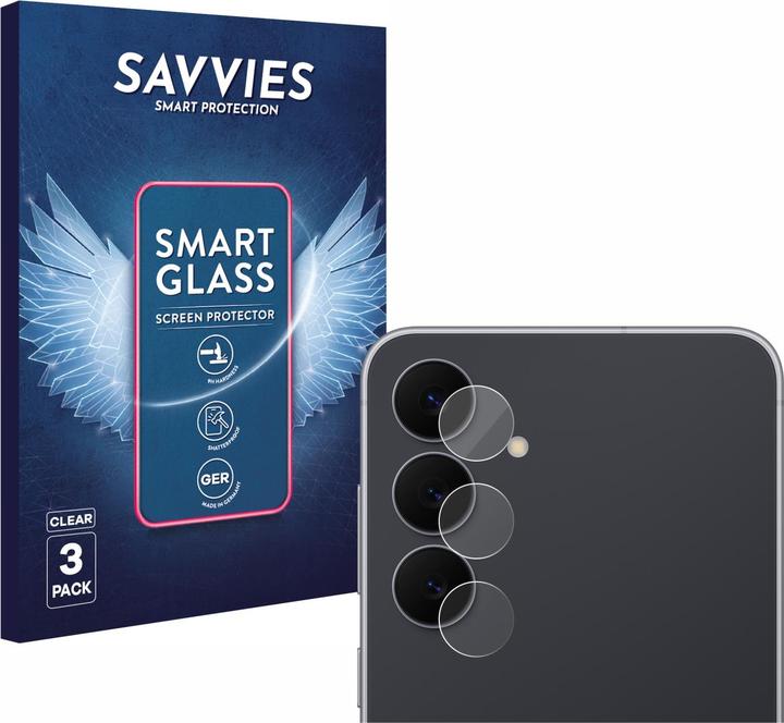 Produktbild Savvies Panzer Schutzglas für Samsung Galaxy S25 FE (NUR Kameraschutz) Schutzfolie Displayschutz Display (3 Stk., Samsung Galaxy S25 FE)