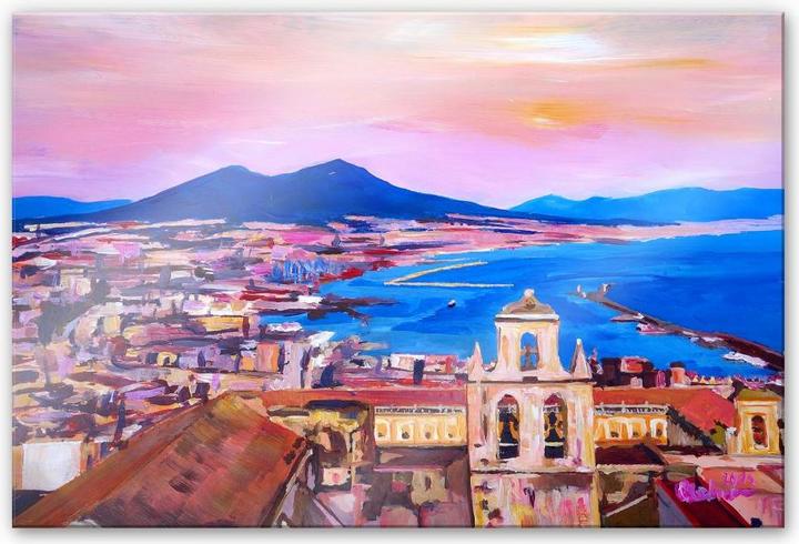 Produktbild Trenddeko Bleichner - Naples with Mount Vesuvio (60 x 40 cm)