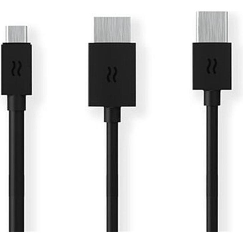 Airtame Custom Split cable (Aircord) (USB Typ-C), Data + Video Adapter, Schwarz