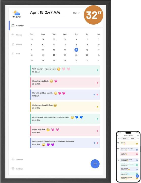 Actual product image Dragon Touch Digital Calendar Chore Card