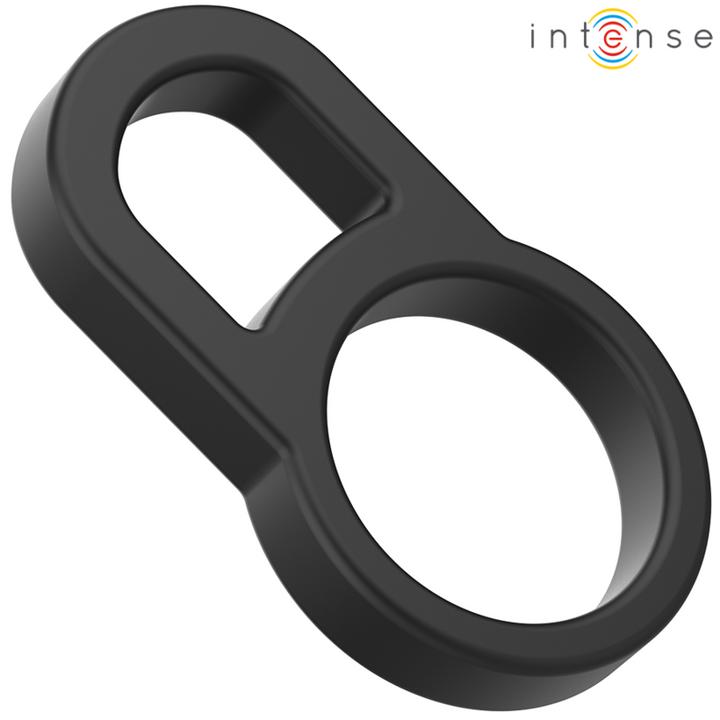 Intense Bobby Double Silicone Penis Ring Black (11 cm)