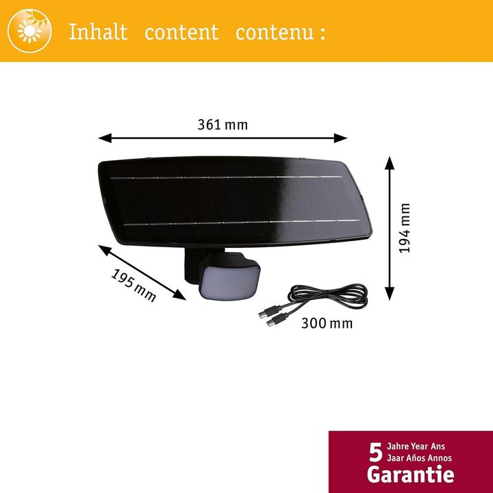 Image du produit Paulmann Solar Wandfluter Flotas (700 lm, IP65)