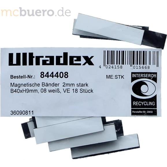Thumbnail - Ultradex, Magnet, Magnetische Abschnitte 40x9x2mm VE=18 Stück weiss (1 x)