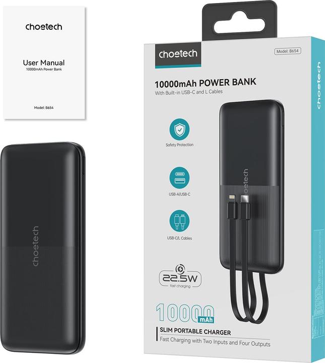 Actual product image Choetech None (10000 mAh, 22.50 W, 37 Wh)