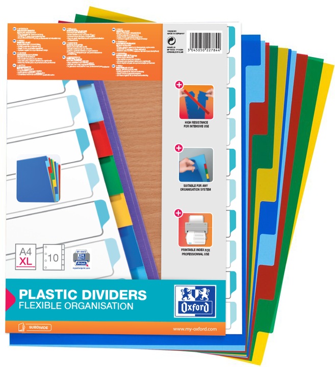 Actual product image Oxford Divider Coloured A4 Pp Maxi Pp 10 Tabs