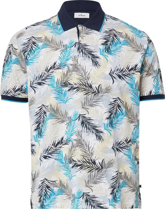 Immagine prodotto S.Oliver Polo-Shirt Piqué-Poloshirt mit Print und Kontrast-Details (5XL)