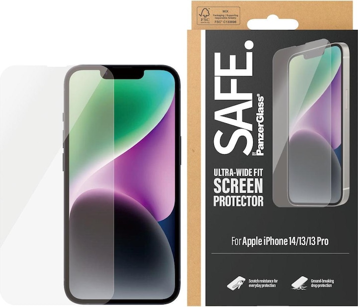 Actual product image PanzerGlass Safe. (1 Piece, Apple iPhone 14, Apple iPhone 13)