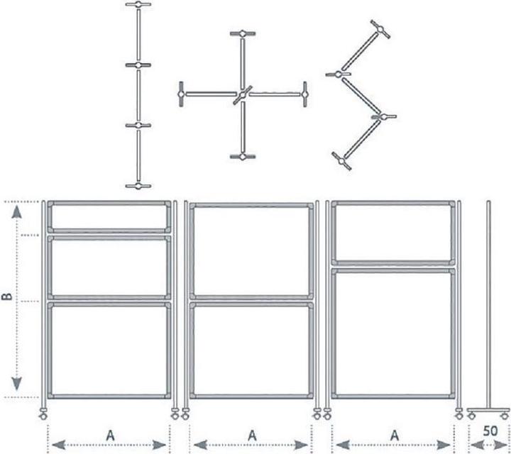 Immagine prodotto Franken Pannello di parete mobile in acciaio ECO (120 x 120 cm)