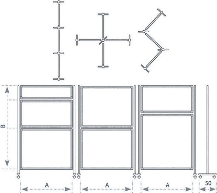 Actual product image Franken Partition Wall ECO Steel (120 x 120 cm)