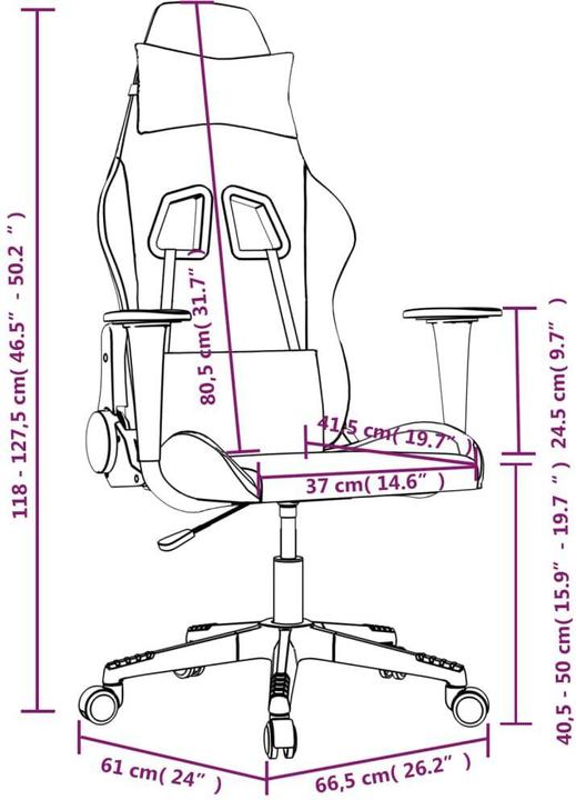 Produktbild vidaXL Gaming-Stuhl mit Massagefunktion Kunstleder