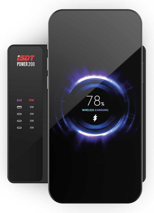 Image du produit Isdt Power 200 4+1 3x USB-C 1x USB-A avec fonction de charge sans fil