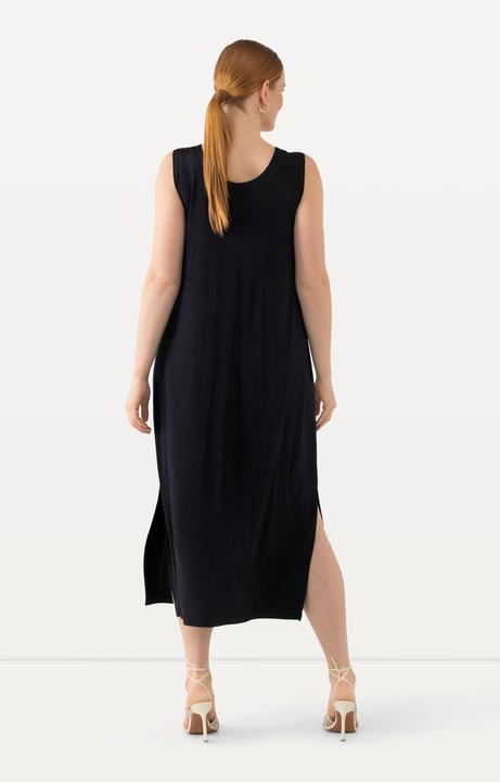 Produktbild Ulla Popken Slinky-Midikleid, A-Linie, V-Ausschnitt, ärmellos (60)