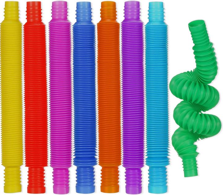 Activity Board 8 Stück Mini Pop Tube Sensory Toy, buntes Stretch Tube Sensory Toy, Pop Tube Fidget Toy für Stress