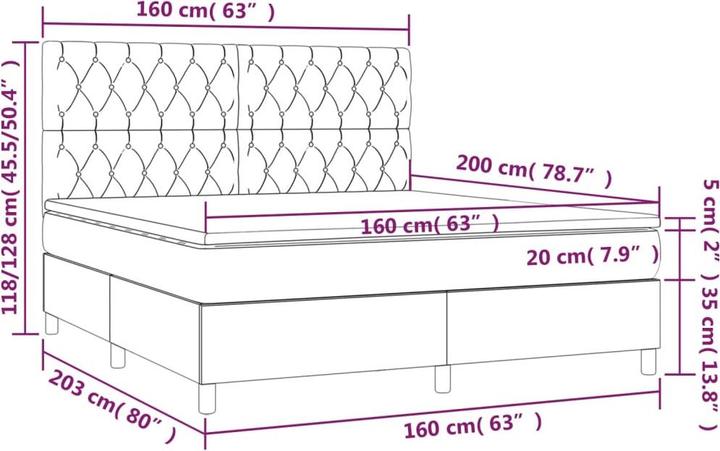 Image du produit vidaXL Boxspringbett (160 x 200 cm)