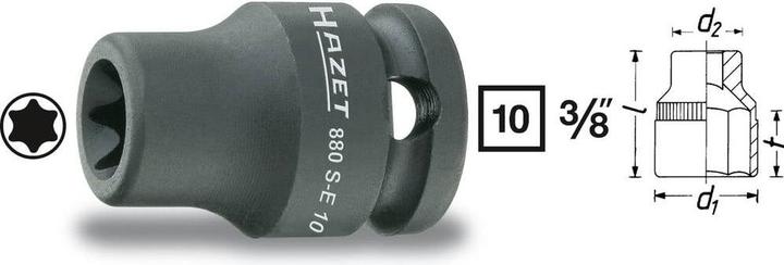 Actual product image HAZET Impact, Machine Screwdriver Socket (TORX) 880S-E14 - Square