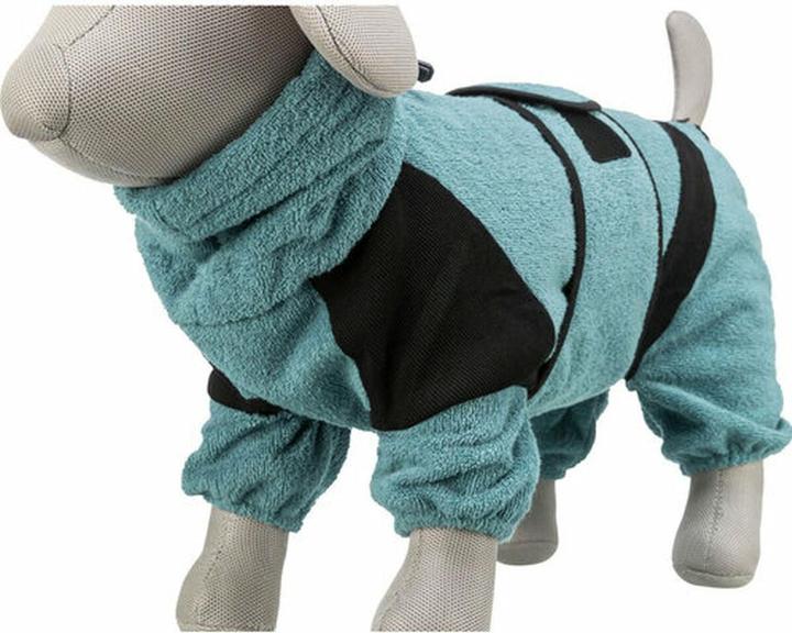 Immagine prodotto Trixie Badjas / Huisoverall Badstof Petrol - 46 Cm (M, Accappatoio per cani, Salopette per cani)
