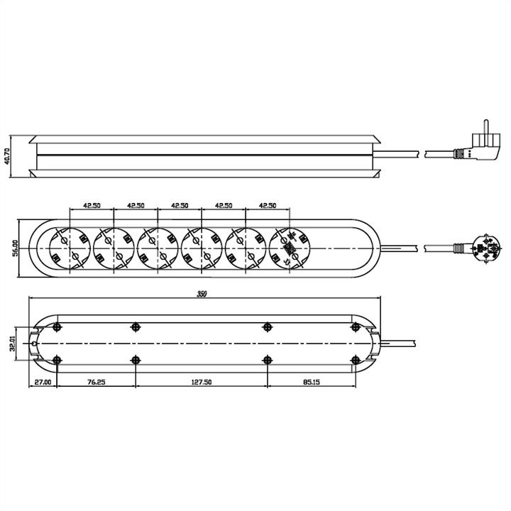 Image du produit Bachmann Bâti de prises (6x, CEE 7/3, 1.50 m)