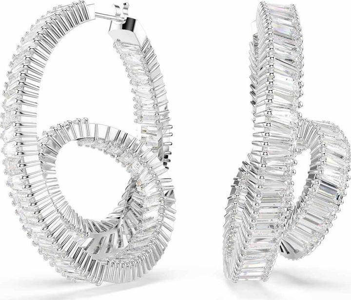 Image du produit Swarovski Matrix Kreolen Baguette Schliff Schleife Weiss Rhodiniert (Métal Swarovski)