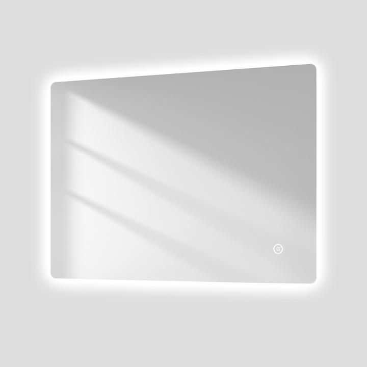 Emke LED Badezimmerspiegel 80×60 cm, Kaltweiss 6500 K, Dimmbar, Touch-Schalter, für Badezimmer (80 x 60 x 3 cm)
