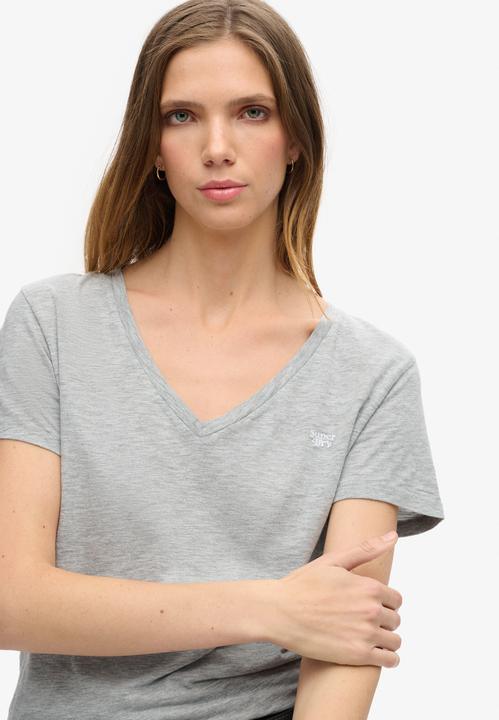 Produktbild Superdry Strukturiertes T-Shirt mit V-Ausschnitt und Stickerei (12XL)