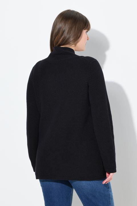 Actual product image Ulla Popken Eco Cotton Shawl Collar Long Sleeve Sweater (42, 44)