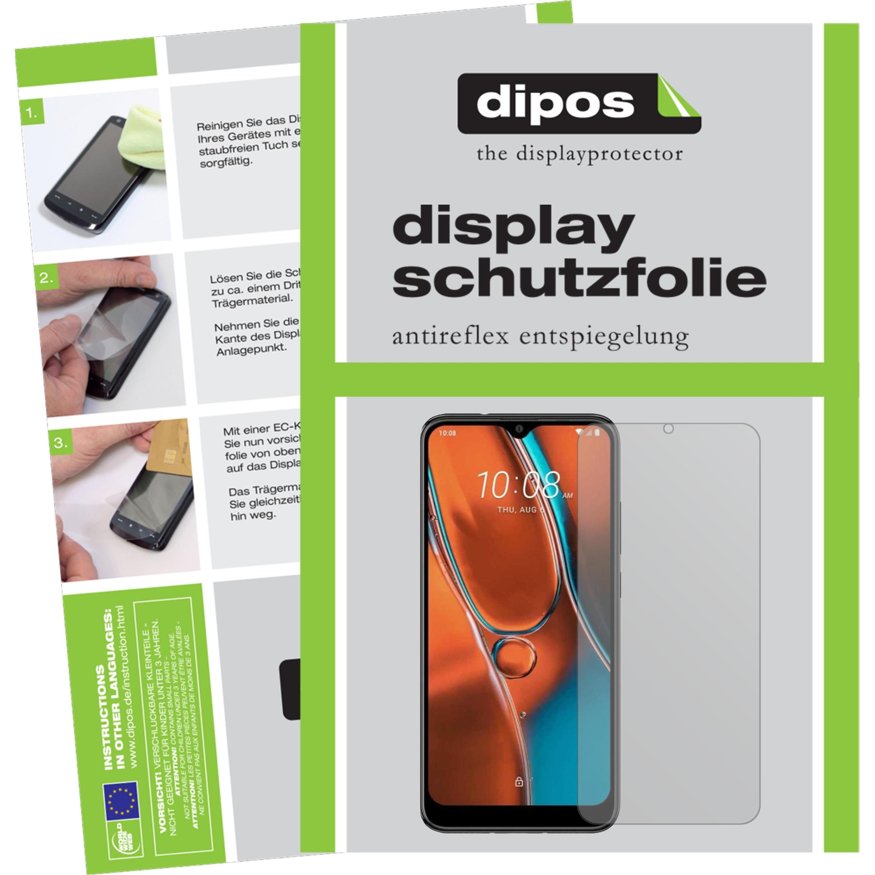 Dipos Displayschutzfolie Antireflex (2 Stück, HTC Wildfire E2), Smartphone Schutzfolie, Transparent
