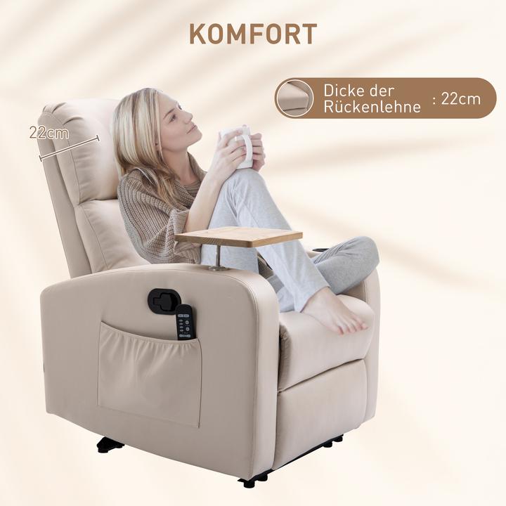 Actual product image Homcom Massagesessel Stahl, Mikrofaserstoff Beige
