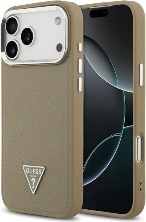 Produktbild Guess Etui Grained Triangle Logo MagSafe do iPhone 17 Pro Max brązowy (Apple iPhone 17 Pro Max)