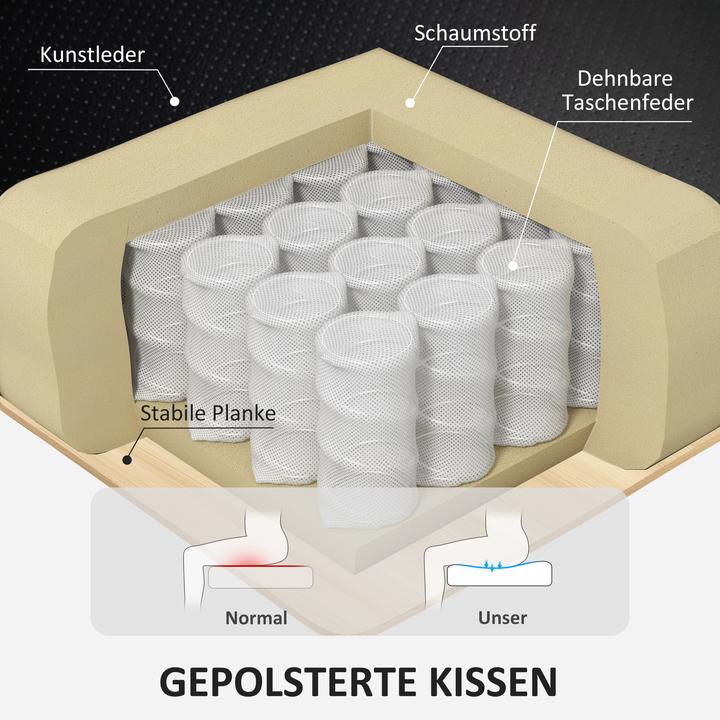 Image du produit Homcom Relaxsessel mit Hocker Kunstleder Schwarz
