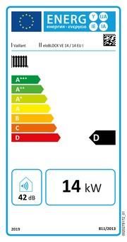 Energie-Label Vaillant eloBLOCK VE14/14 EU I - 400V, 14 KW elkedel